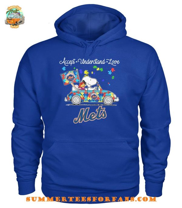 New York Mets Snoopy And Muppets Driving Car Autism Accept Understand Love T-Shirt