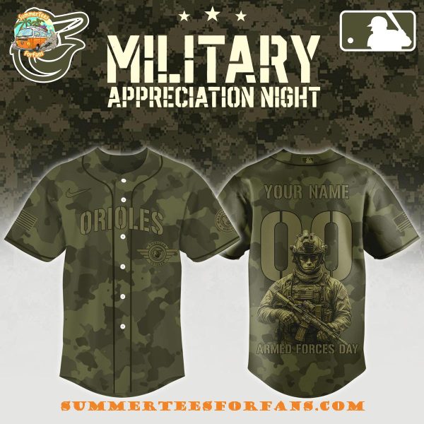 Baltimore Orioles MLB Armed Forces Day Night 2025 Baseball Jersey