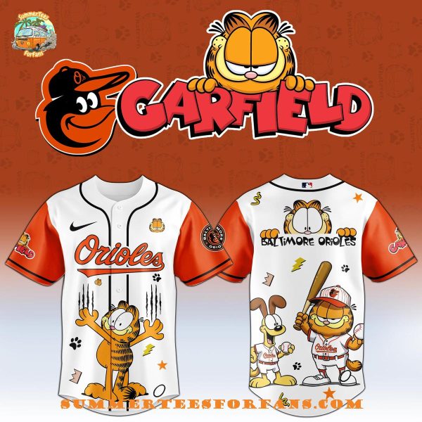 Baltimore Orioles MLB Garfield Cat 2025 Baseball Jersey