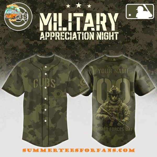 Chicago Cubs MLB Armed Forces Day Night 2025 Baseball Jersey