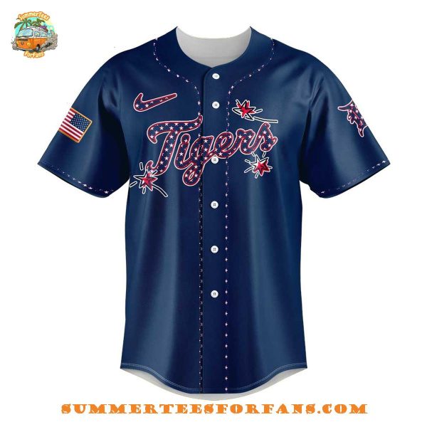 Detroit Tigers Happy Independence Day 2025 Baseball Jersey