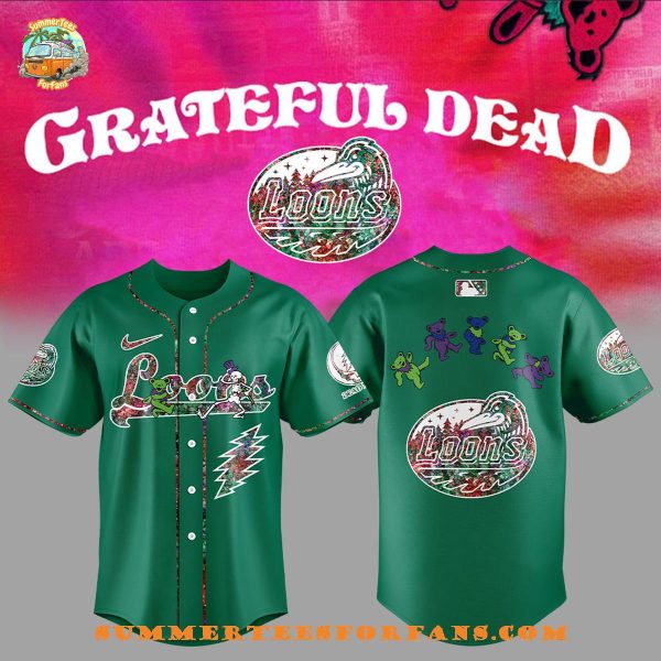Great Lakes Loons Grateful Dead Night Green 2025 Baseball Jersey