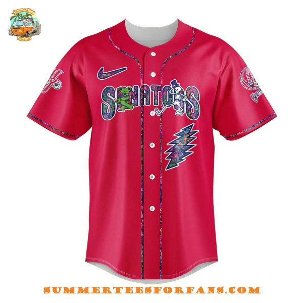 Harrisburg Senators Grateful Dead Night Red 2025 Baseball Jersey