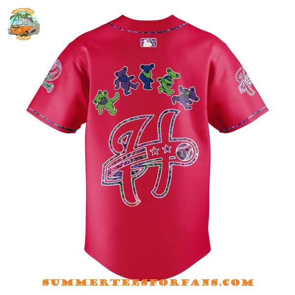 Harrisburg Senators Grateful Dead Night Red 2025 Baseball Jersey