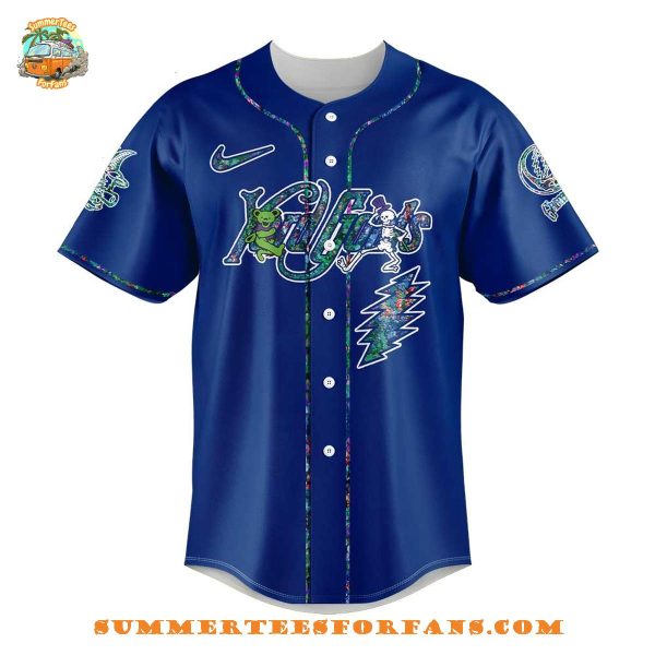 Hartford Yard Goats Grateful Dead Night Blue 2025 Baseball Jersey
