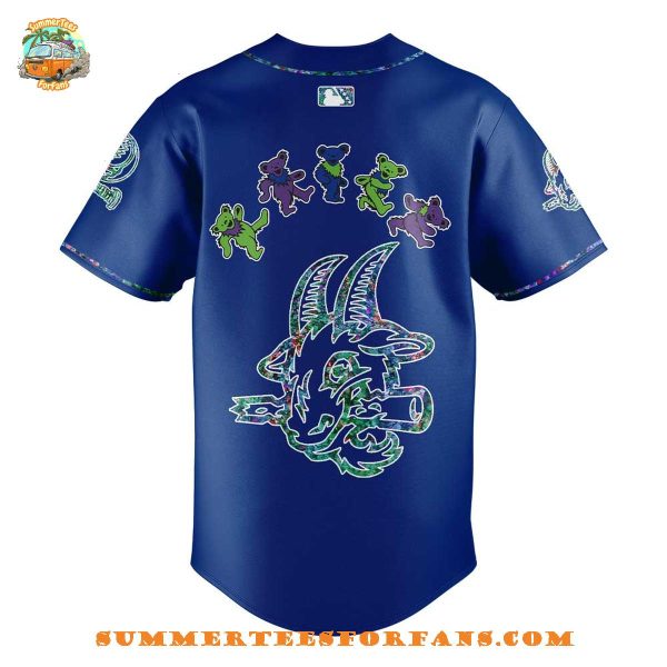 Hartford Yard Goats Grateful Dead Night Blue 2025 Baseball Jersey