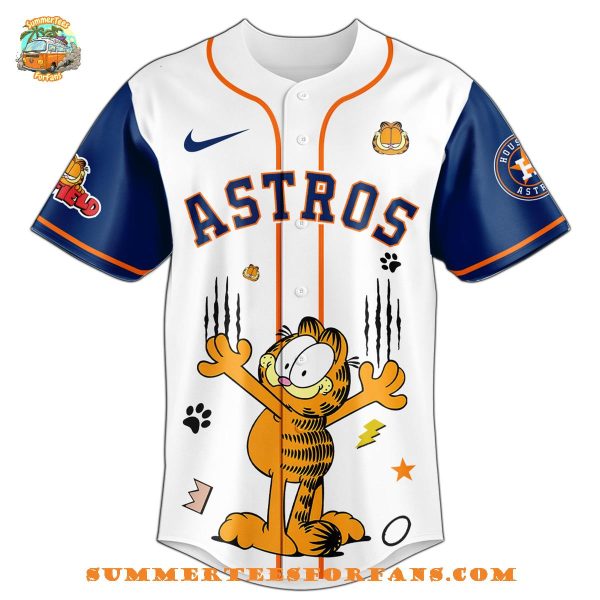 Houston Astros MLB Garfield Cat 2025 Baseball Jersey