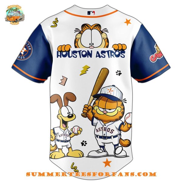 Houston Astros MLB Garfield Cat 2025 Baseball Jersey
