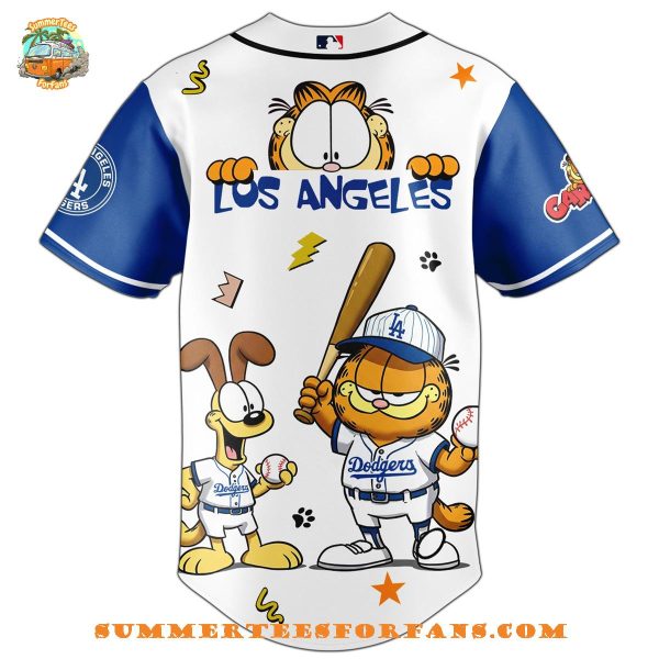 Los Angeles Dodgers MLB Garfield Cat 2025 Baseball Jersey