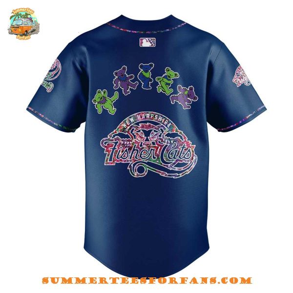 New Hampshire Fisher Cats Grateful Dead Night Blue 2025 Baseball Jersey
