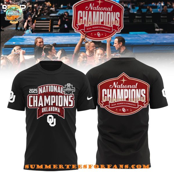 Oklahoma Sooners NCAA Women’s Gymnastics National Champions 2025  Hoodie – Black
