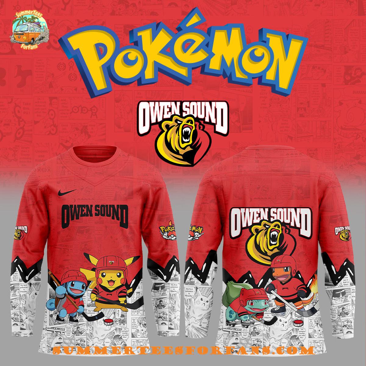 Owen Sound Attack x Pokemon For Fans 2025 Special New Hockey Jersey Owen Sound Attack x Pokemon For Fans 2025 Special New Hockey Jersey