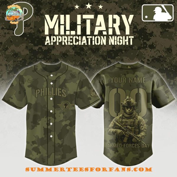 Philadelphia Phillies MLB Armed Forces Day Night 2025 Baseball Jersey