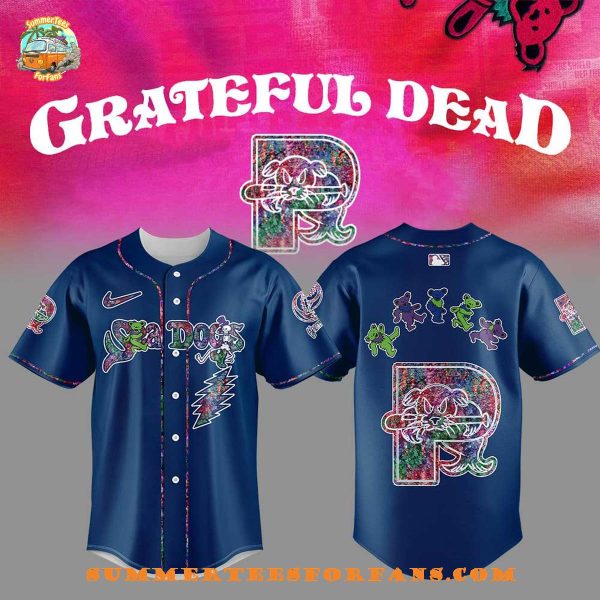 Portland Sea Dogs Grateful Dead Night Blue 2025 Baseball Jersey