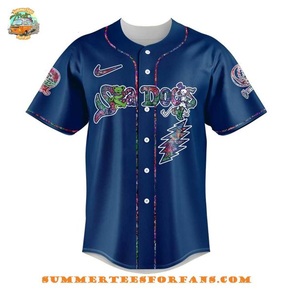 Portland Sea Dogs Grateful Dead Night Blue 2025 Baseball Jersey