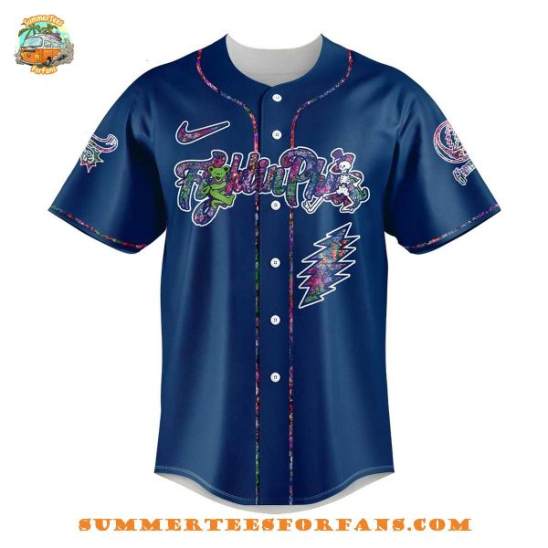 Reading Fightin Phils Grateful Dead Night Blue 2025 Baseball Jersey
