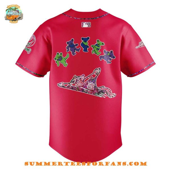 Richmond Flying Squirrels Grateful Dead Night Red 2025 Baseball Jersey