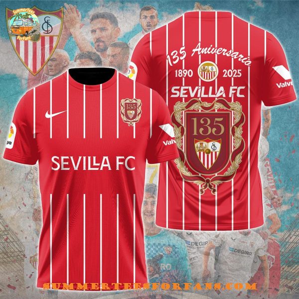 Sevilla FC 135 Anniversary 1890-2025 Red T-Shirt