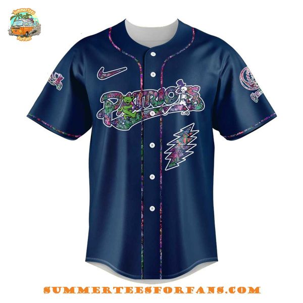 Somerset Patriots Grateful Dead Night Blue 2025 Baseball Jersey