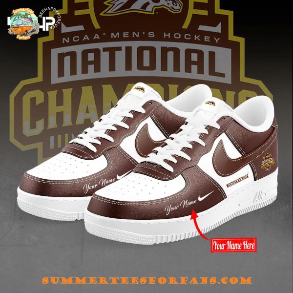 Western Michigan Broncos 2025 NCAA Frozen Four Men?s Ice Hockey National Champions Air Force 1 Sneakers